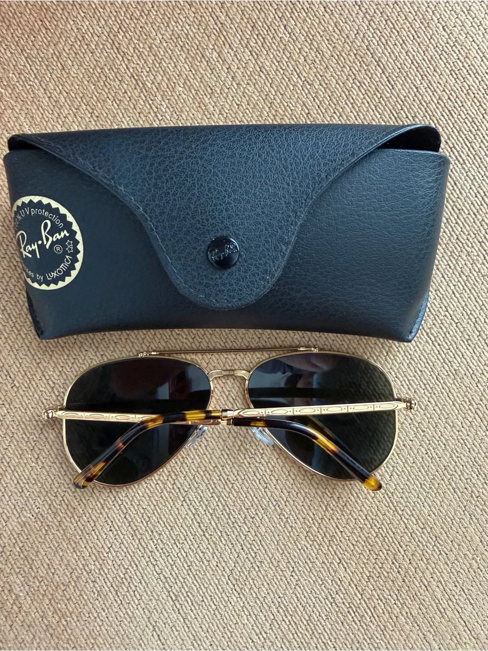 New Ray-Ban RB3625 New Aviator 9196/31 Gold Engraved 58mm G-15 Made in Italy